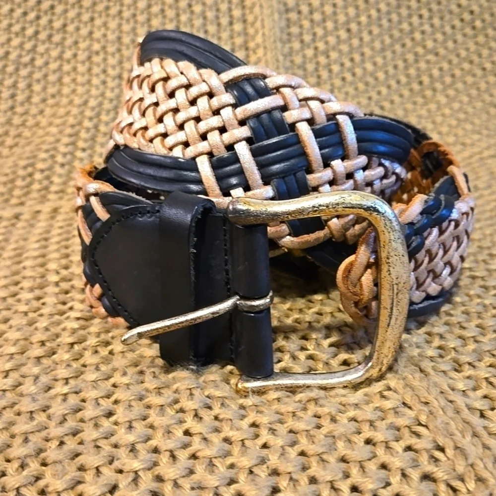 Linea Pelle Vintage Woven Braided Belt Size S